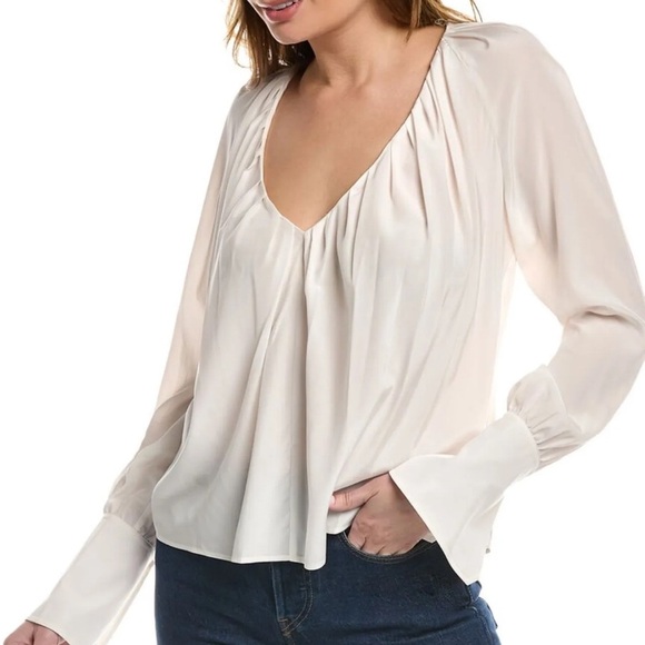 A.L.C. Warren Silk Blend Blouse Top - Picture 2 of 6